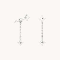 Cosmic Star Chain Studs in Solid White Gold-Astrid & Miyu