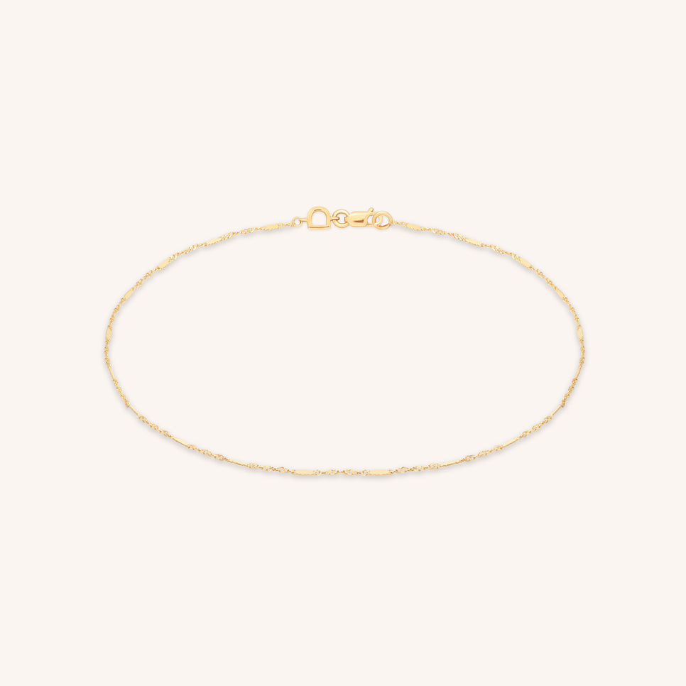 Astrid Story Chain Anklet in Solid Gold