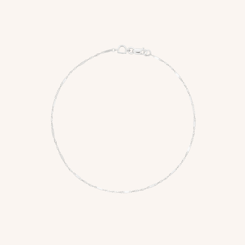 Astrid Chain Anklet in Solid White Gold-Astrid & Miyu