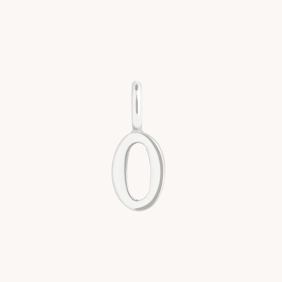 Number Charms - 0 Charm 9k White Gold - Welding Charm - Astrid & Miyu