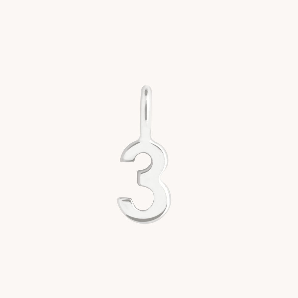 Number Charms - 3 Charm 9k White Gold - Welding Charm - Astrid & Miyu