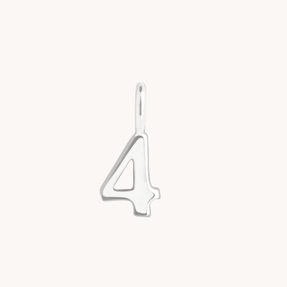 Number Charms - 4 Charm 9k White Gold - Welding Charm - Astrid & Miyu