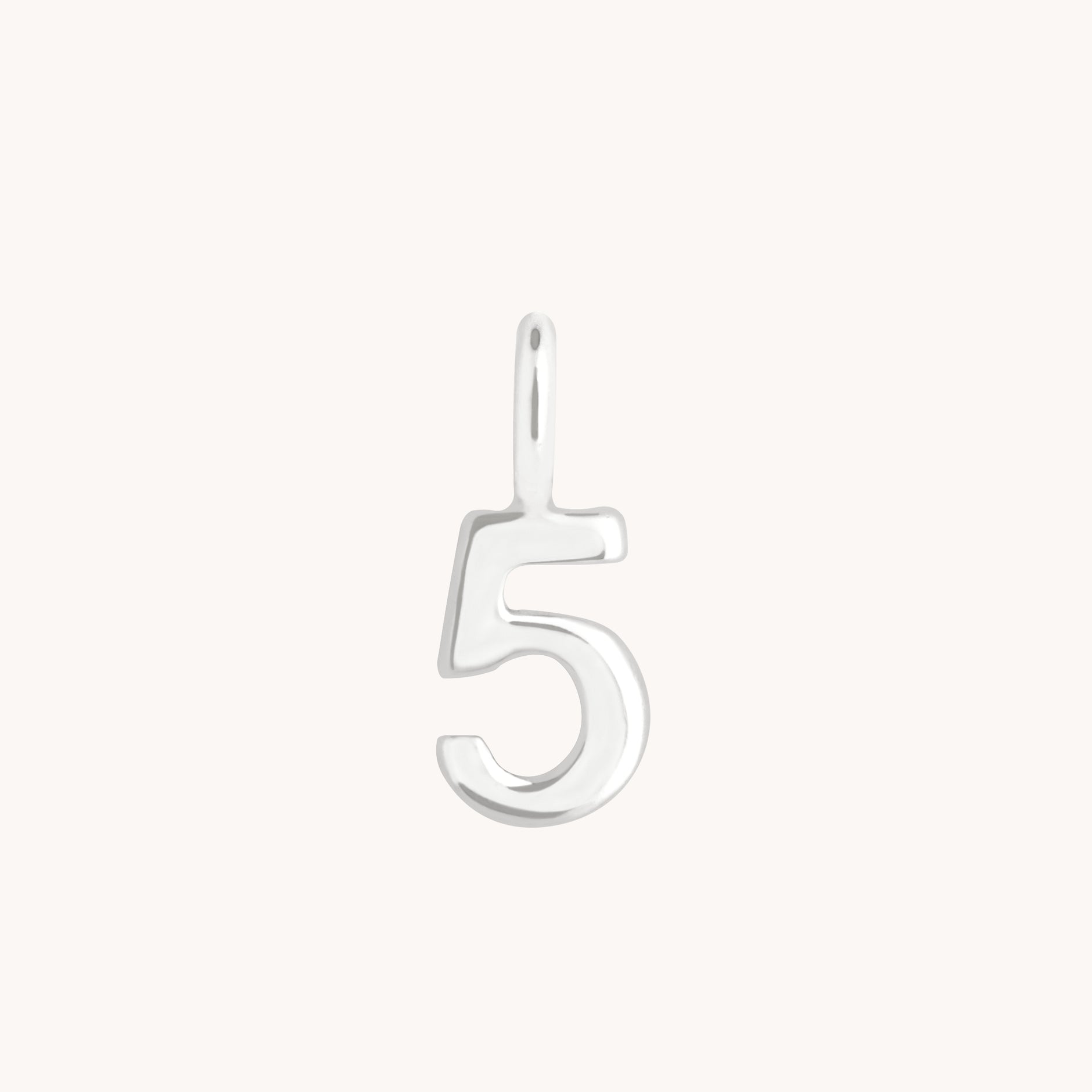 Number Charms - 5 Charm 9k White Gold - Welding Charm - Astrid & Miyu