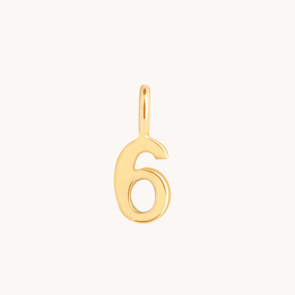 Number Charms - 6 Charm 9k Gold - Welding Charm - Astrid & Miyu