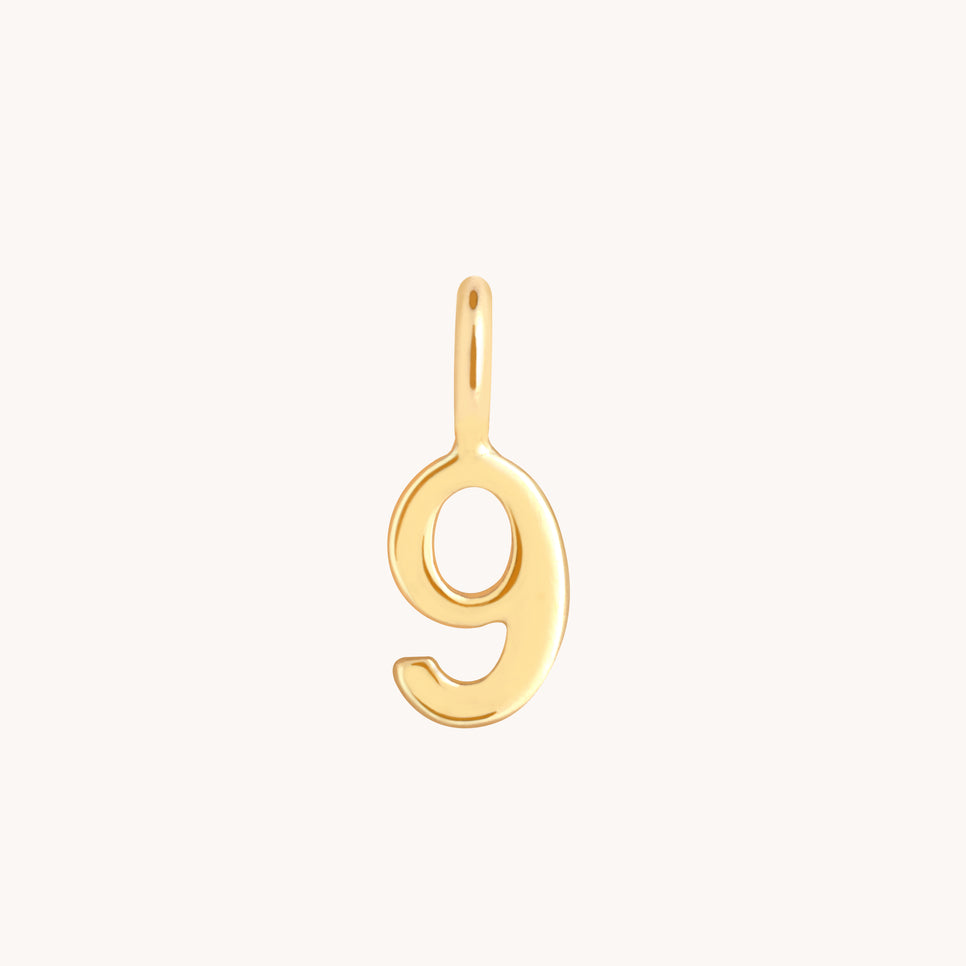 Number Charms - 9 Charm 9k Gold - Welding Charm - Astrid & Miyu
