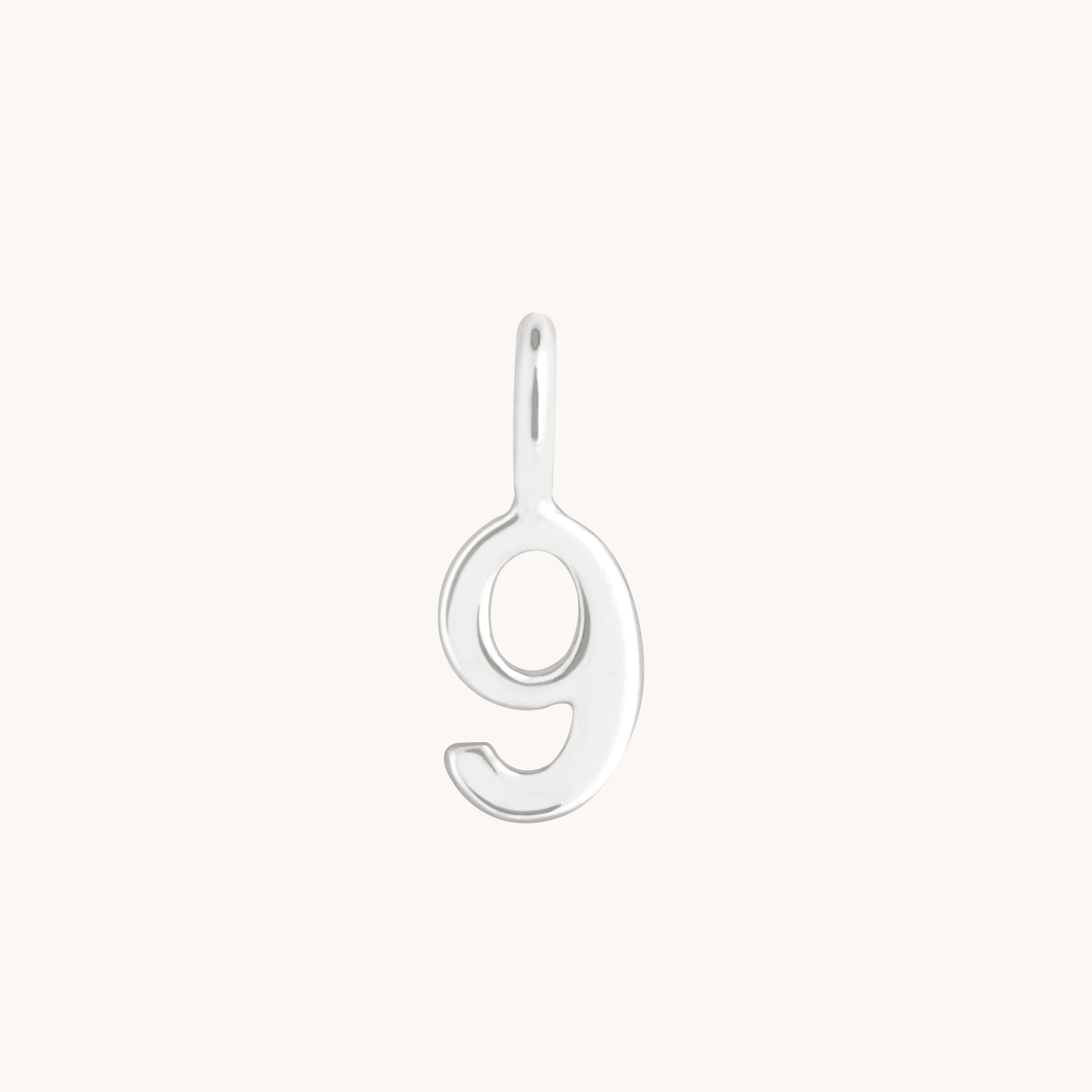 Number Charms - 9 Charm 9k White Gold - Welding Charm - Astrid & Miyu
