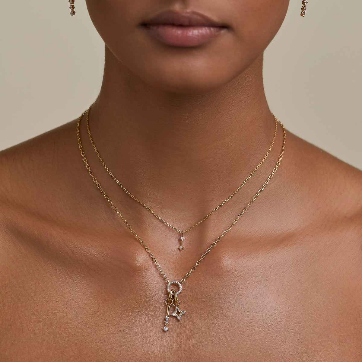 Cosmic Star Crystal Pendant Necklace in Gold-Astrid & Miyu
