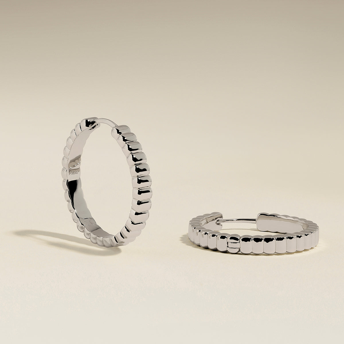 Ridged Hoops in Silver-Astrid & Miyu
