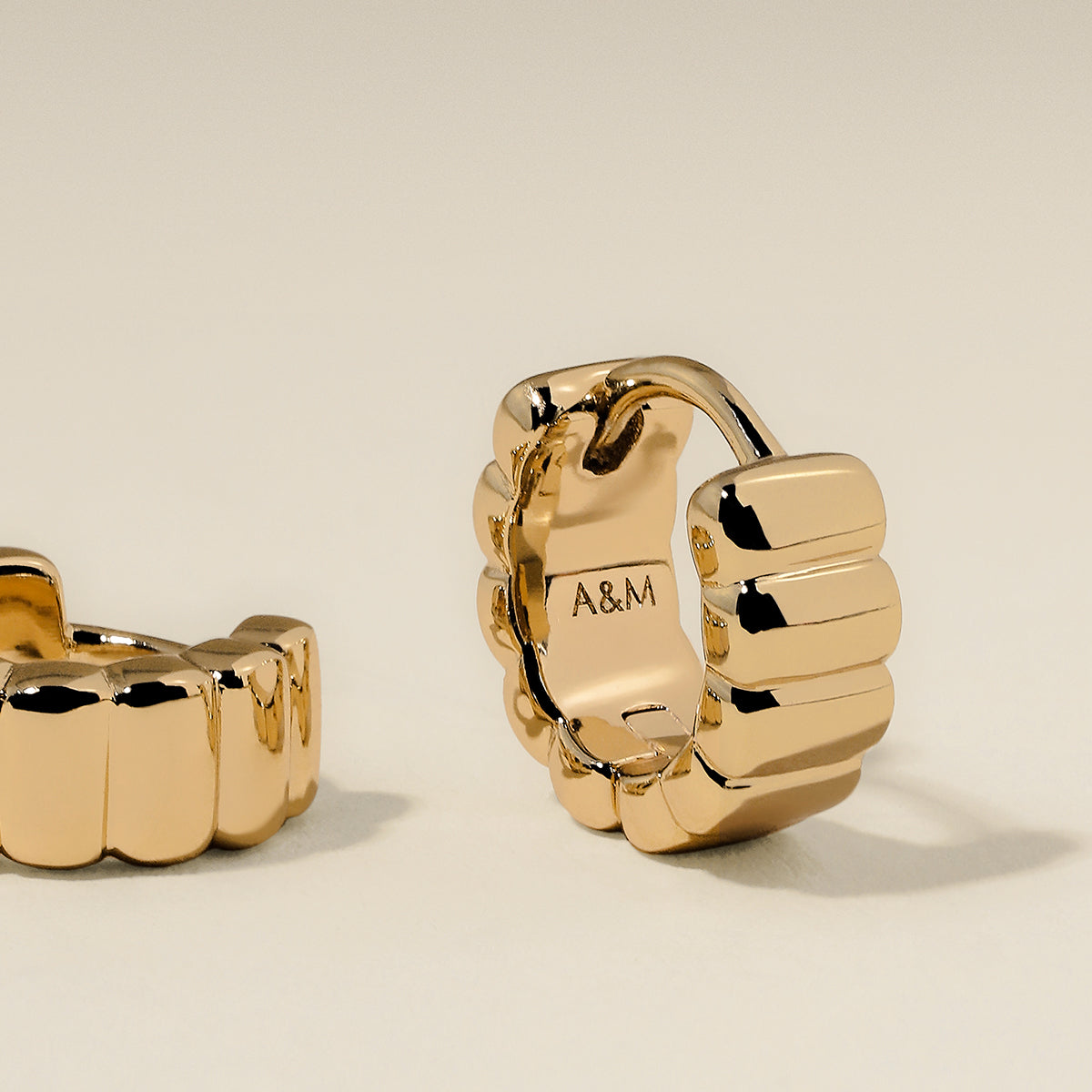 Ridged Huggies in Gold-Astrid & Miyu