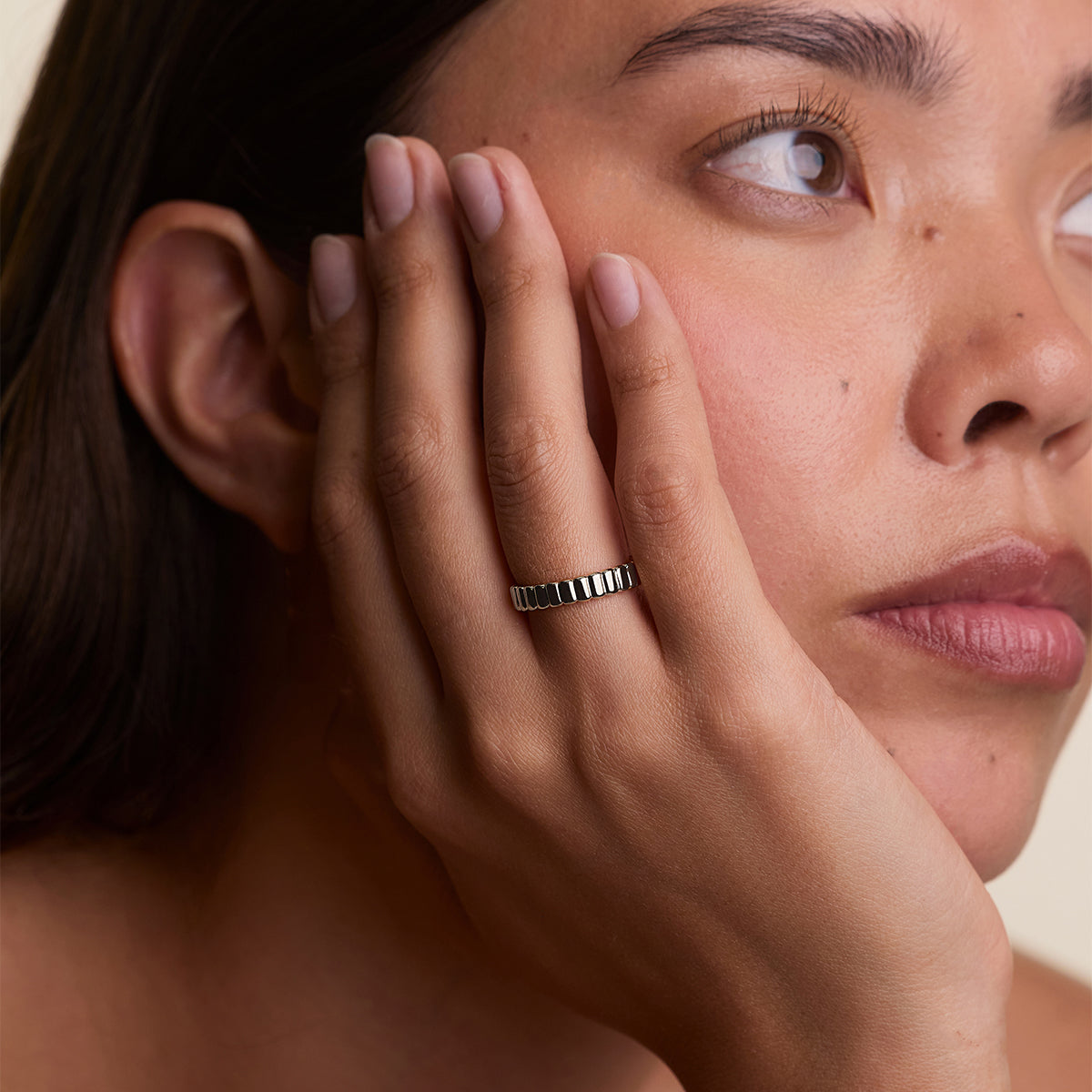 Ridged Ring in Silver-Astrid & Miyu