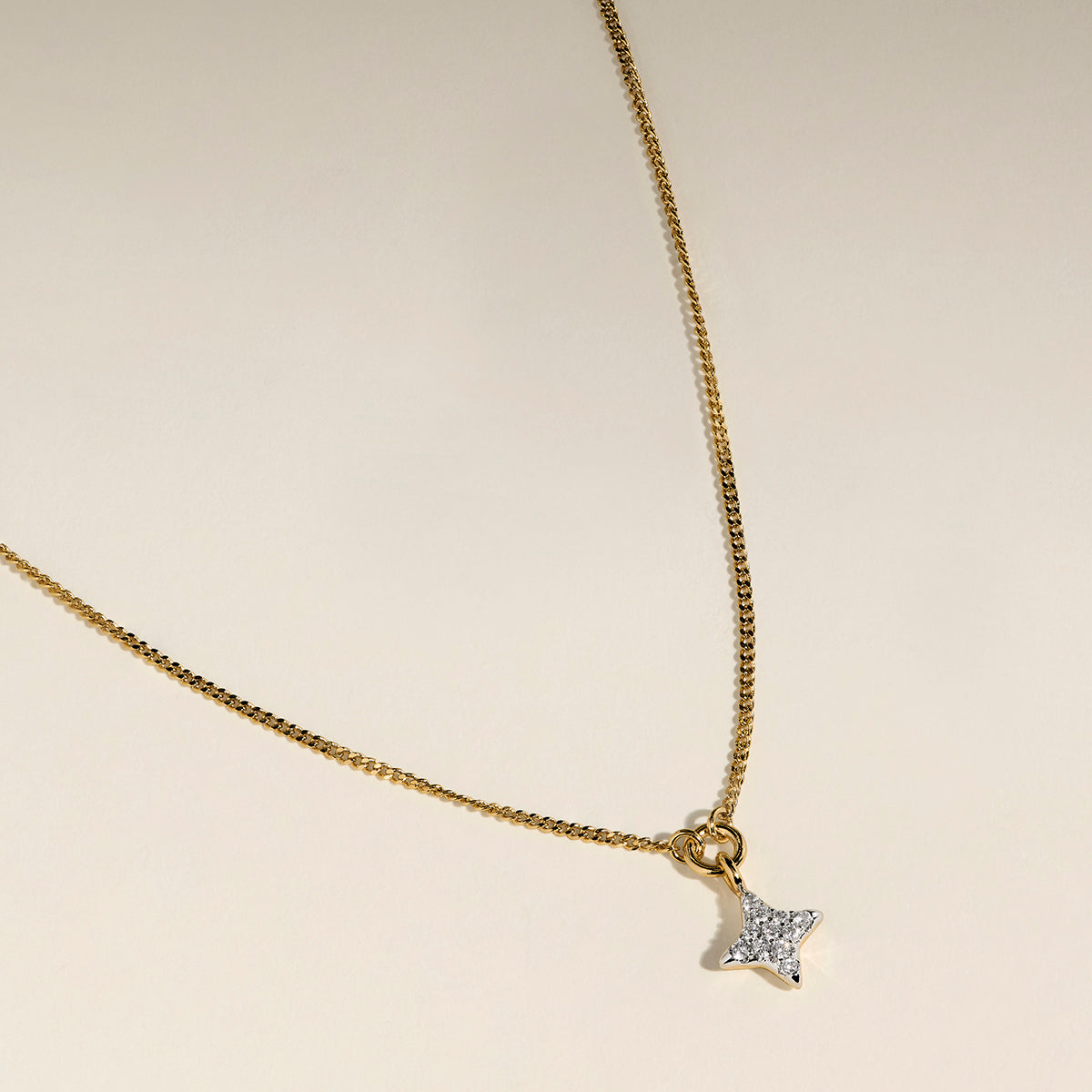 Pavé Cosmic Star Pendant Necklace in Gold