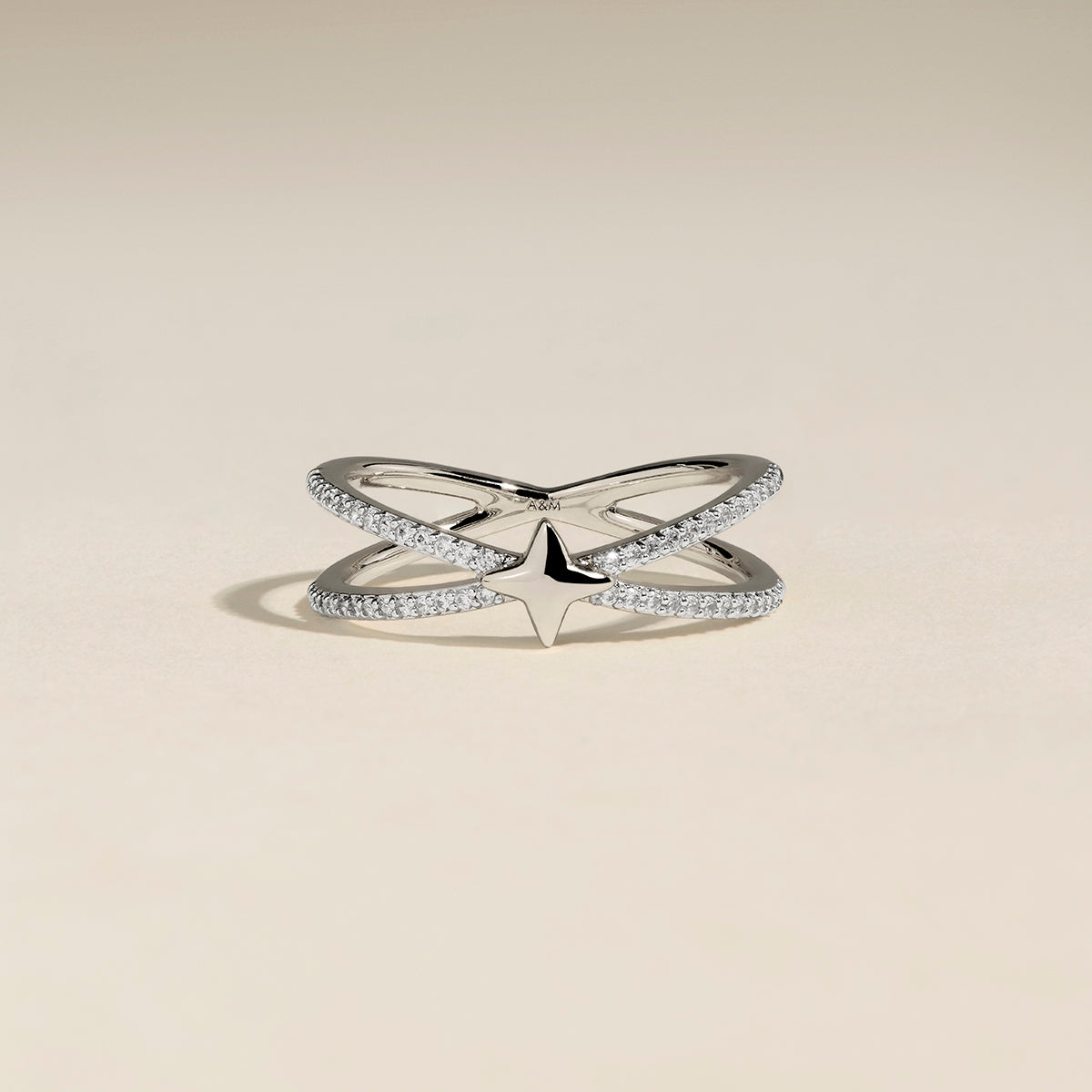 Illusion Crystal Cosmic Ring in Silver