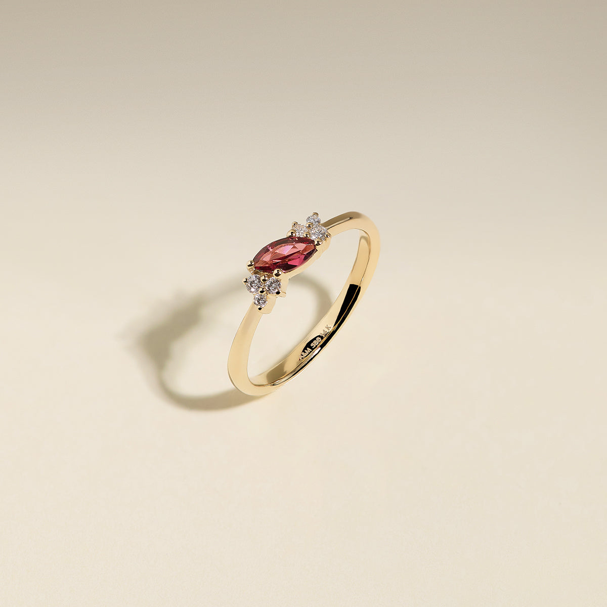 Garnet January Birthstone Milestone Ring in Solid Gold-Astrid & Miyu