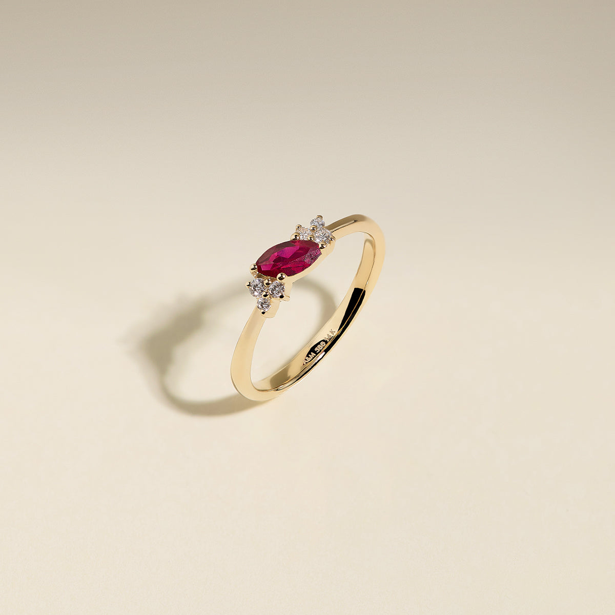 Ruby July Birthstone Milestone Ring in Solid Gold-Astrid & Miyu