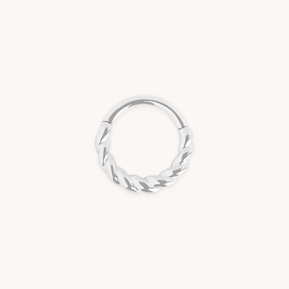 Rope Daith Ring in Solid White Gold-Astrid & Miyu