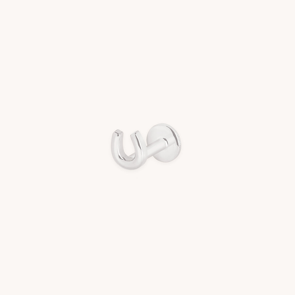 Horseshoe Piercing Stud in Solid White Gold-Astrid & Miyu
