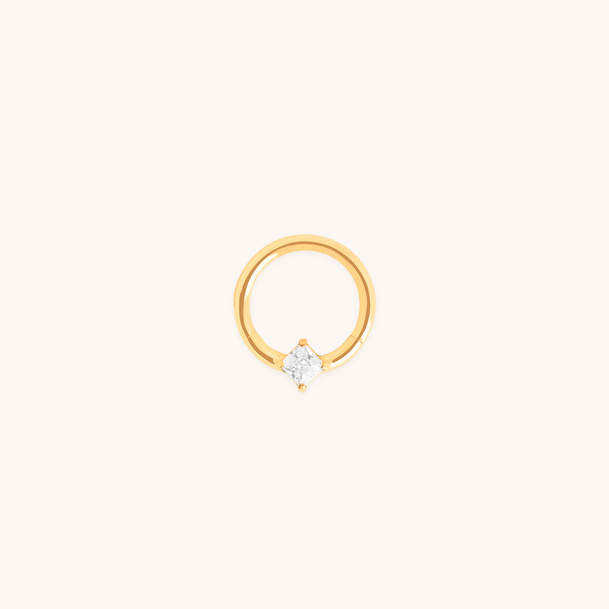 Square Crystal Titanium Daith Hoop in Gold-Astrid & Miyu