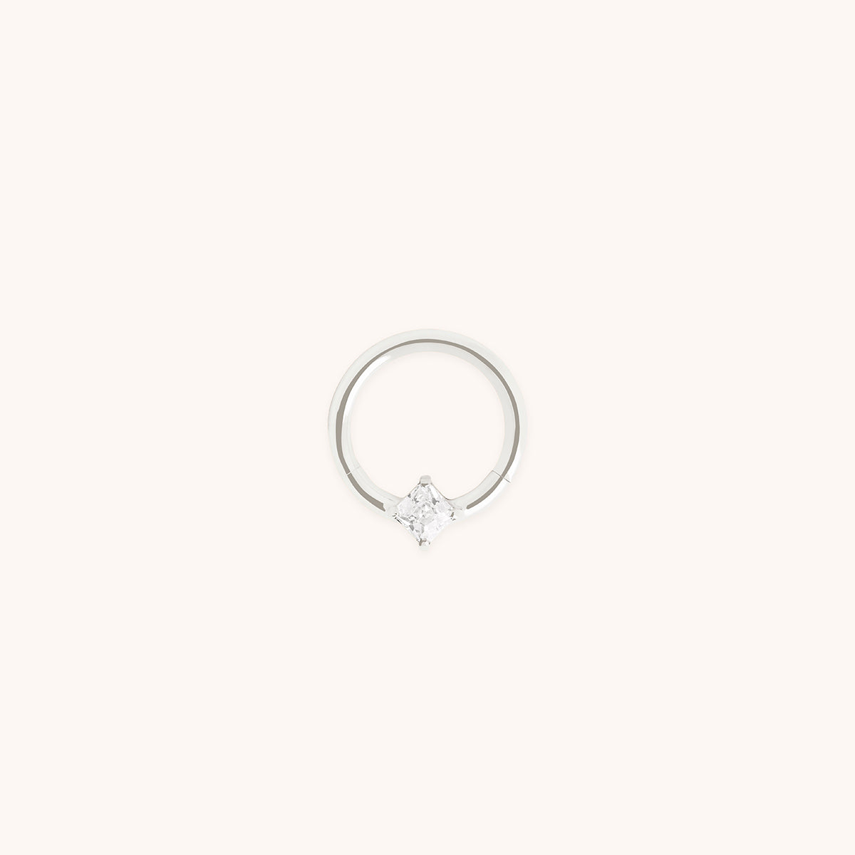 Square Crystal Titanium Daith Hoop in Platinum-Astrid & Miyu