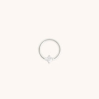 Square Crystal Titanium Daith Hoop in Platinum-Astrid & Miyu