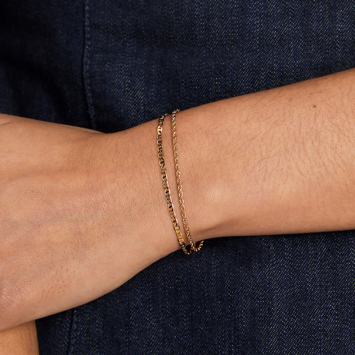 Illusion Double Chain Bracelet in Gold-Astrid & Miyu