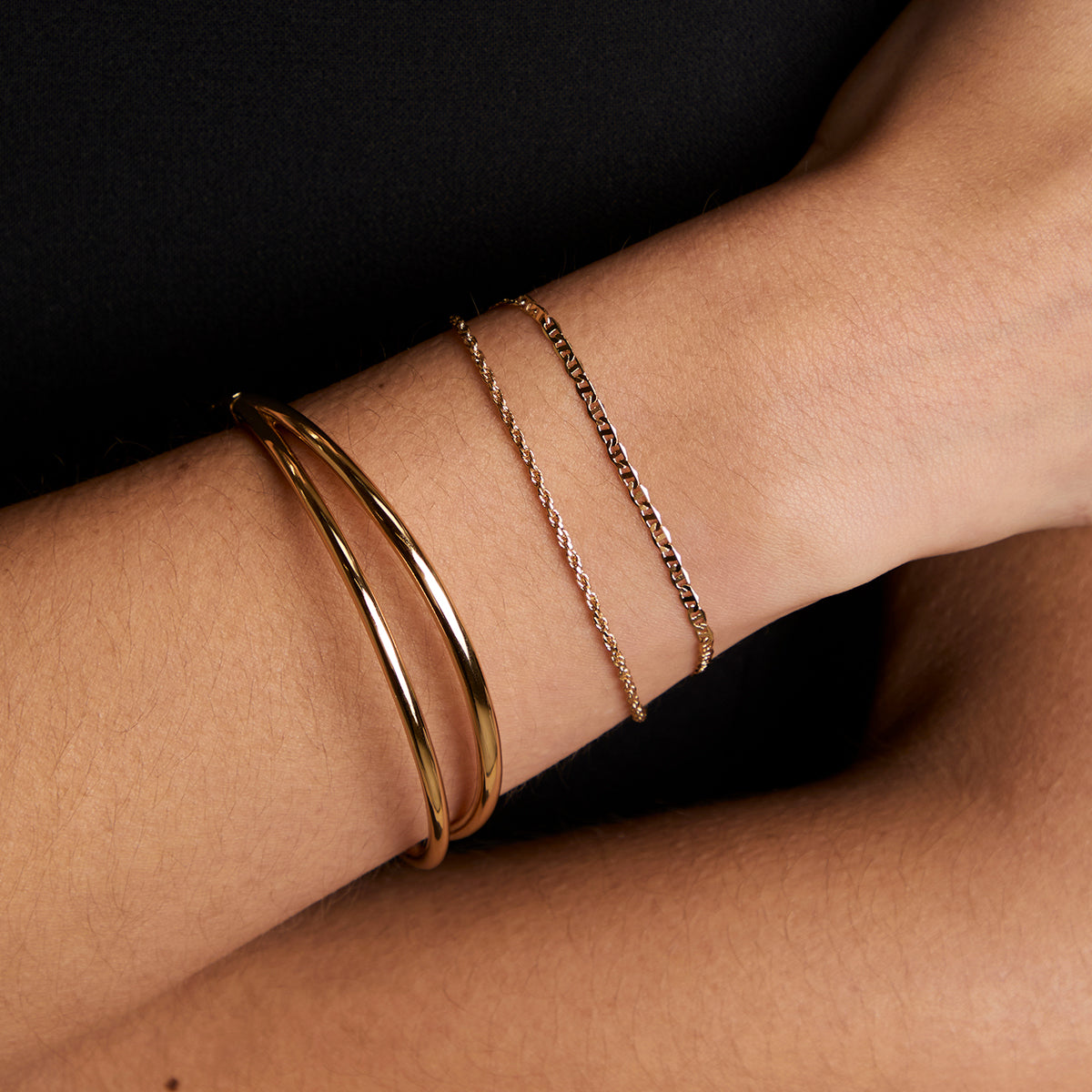 Illusion Double Chain Bracelet in Gold-Astrid & Miyu