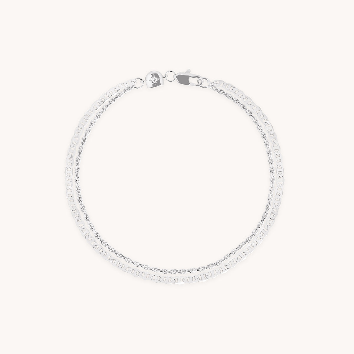 Illusion Double Chain Bracelet in Silver-Astrid & Miyu