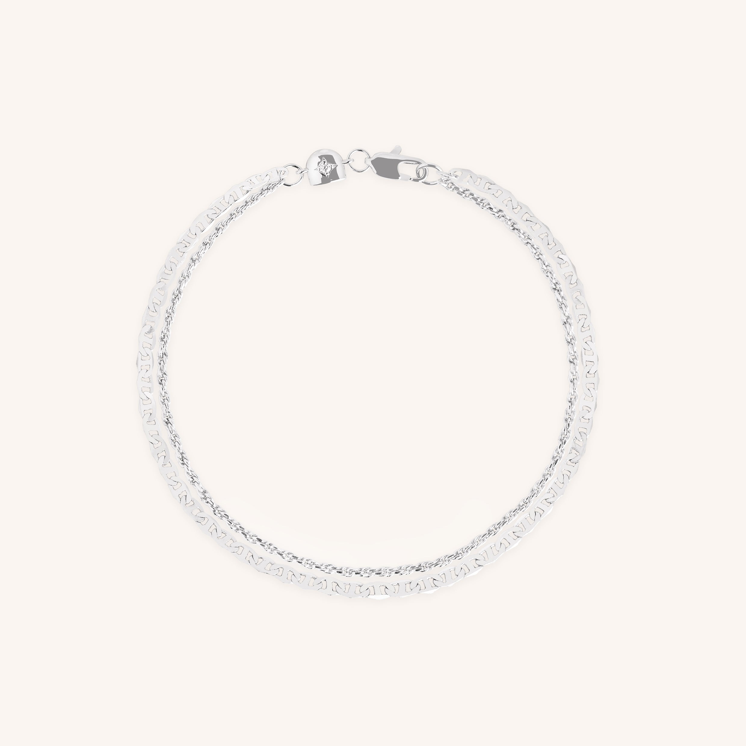 Illusion Double Chain Bracelet in Silver-Astrid & Miyu