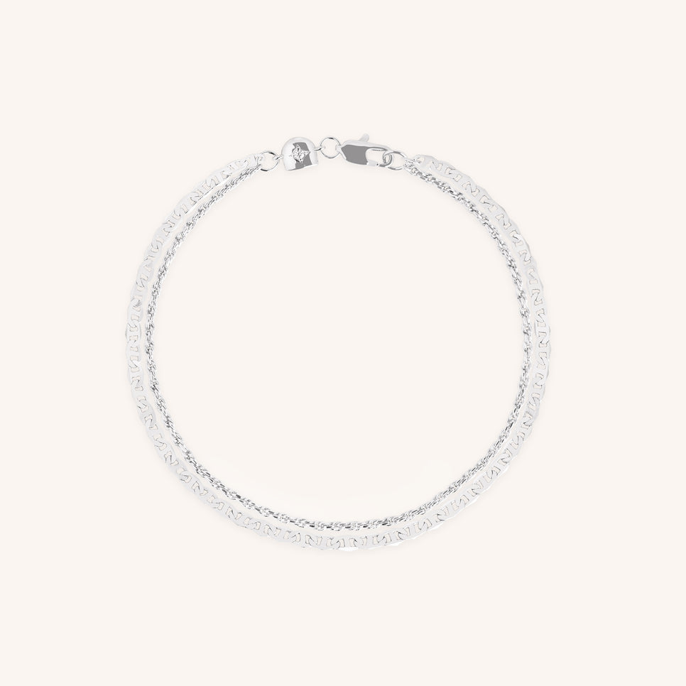 Illusion Double Chain Bracelet in Silver-Astrid & Miyu