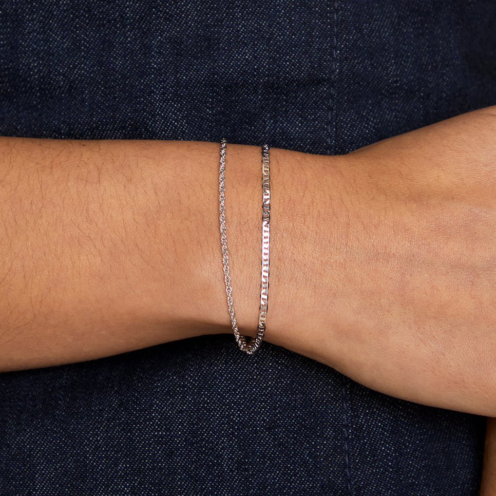 Illusion Double Chain Bracelet in Silver-Astrid & Miyu