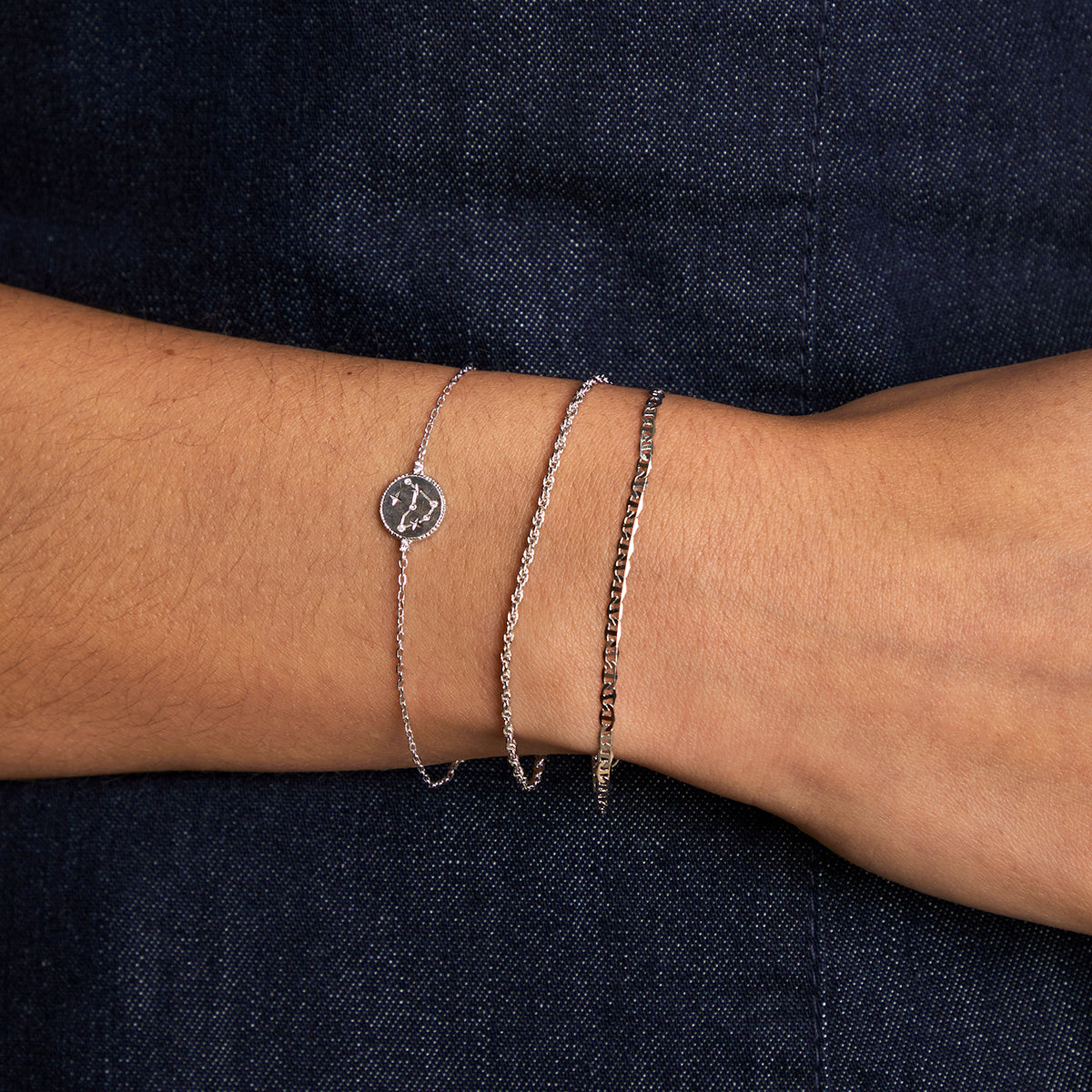 Illusion Double Chain Bracelet in Silver-Astrid & Miyu