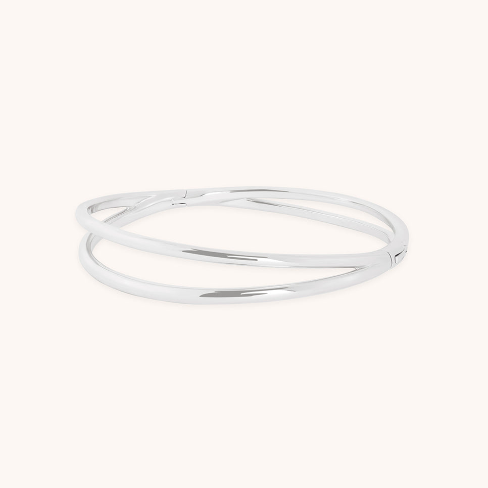 Crossover Illusion Bangle in Silver