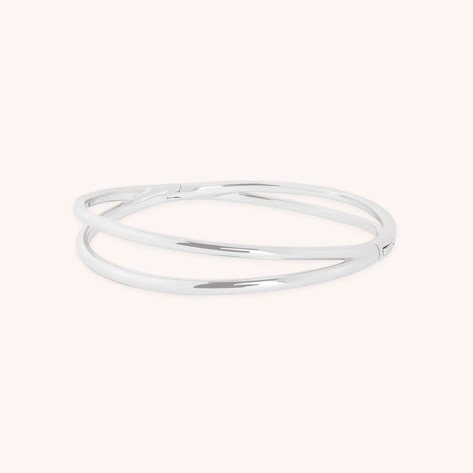 Crossover Illusion Bangle in Silver-Astrid & Miyu