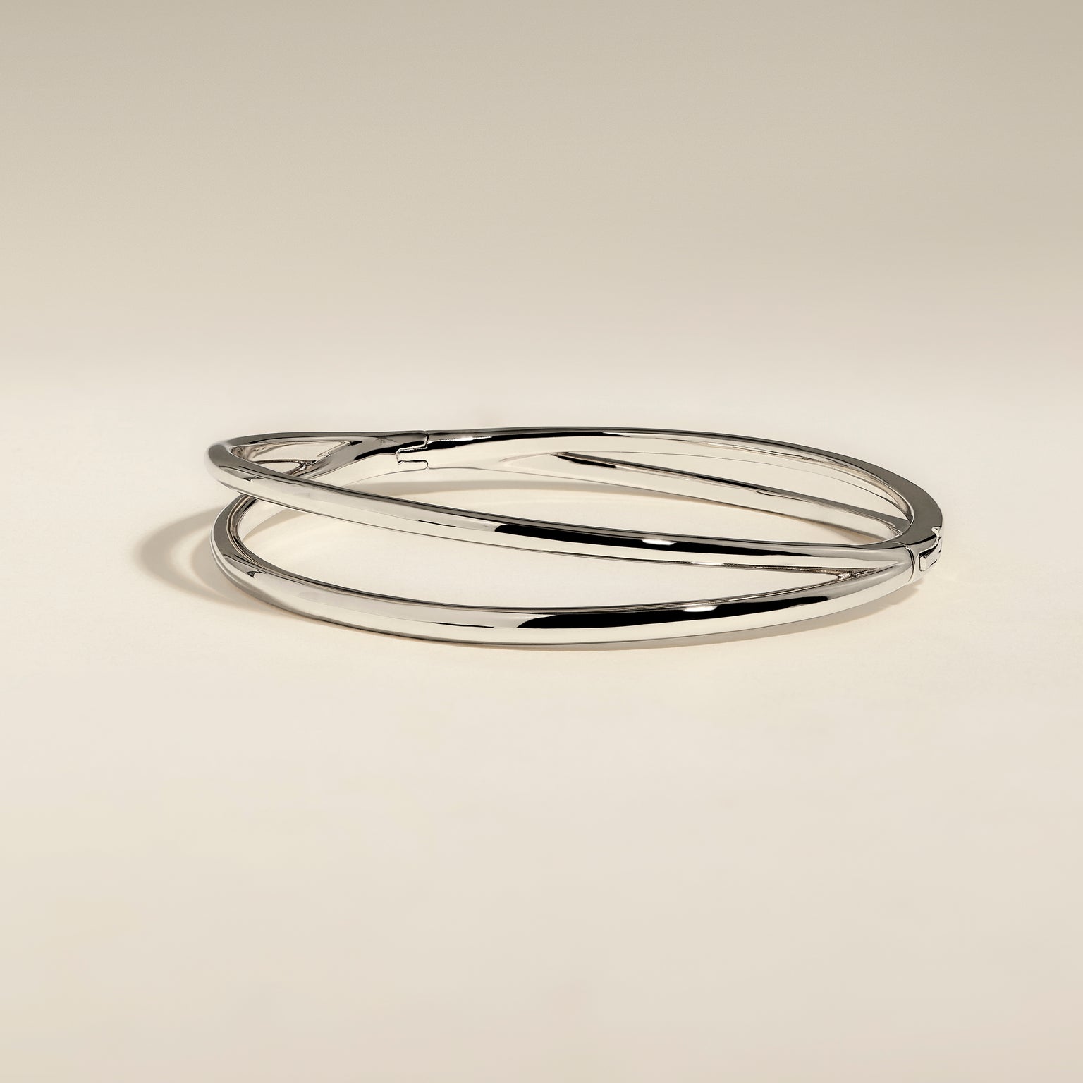 Crossover Illusion Bangle in Silver-Astrid & Miyu