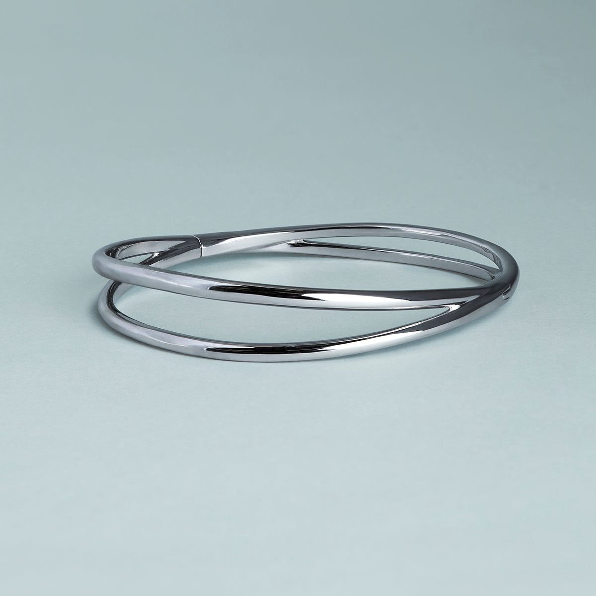 Crossover Illusion Bangle in Silver-Astrid & Miyu