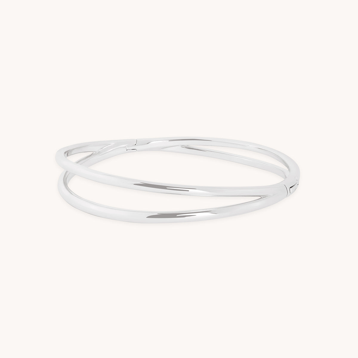 Crossover Illusion Bangle in Silver-Astrid & Miyu