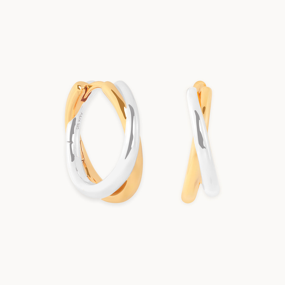 Crossover Illusion Hoops in Mixed Metal-Astrid & Miyu