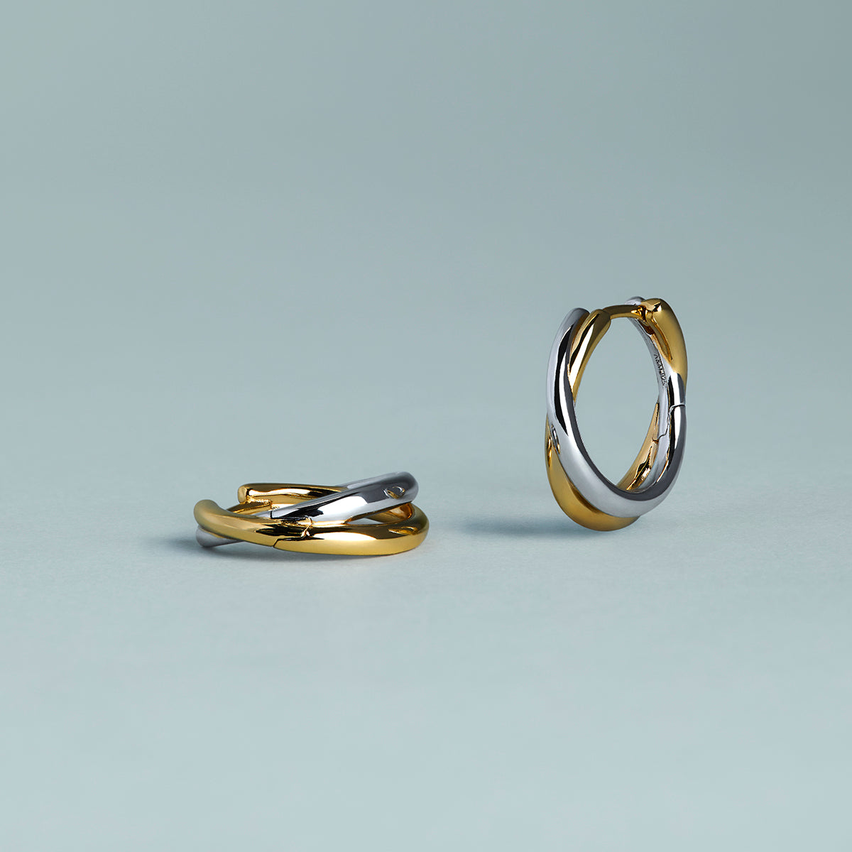 Crossover Illusion Hoops in Mixed Metal-Astrid & Miyu