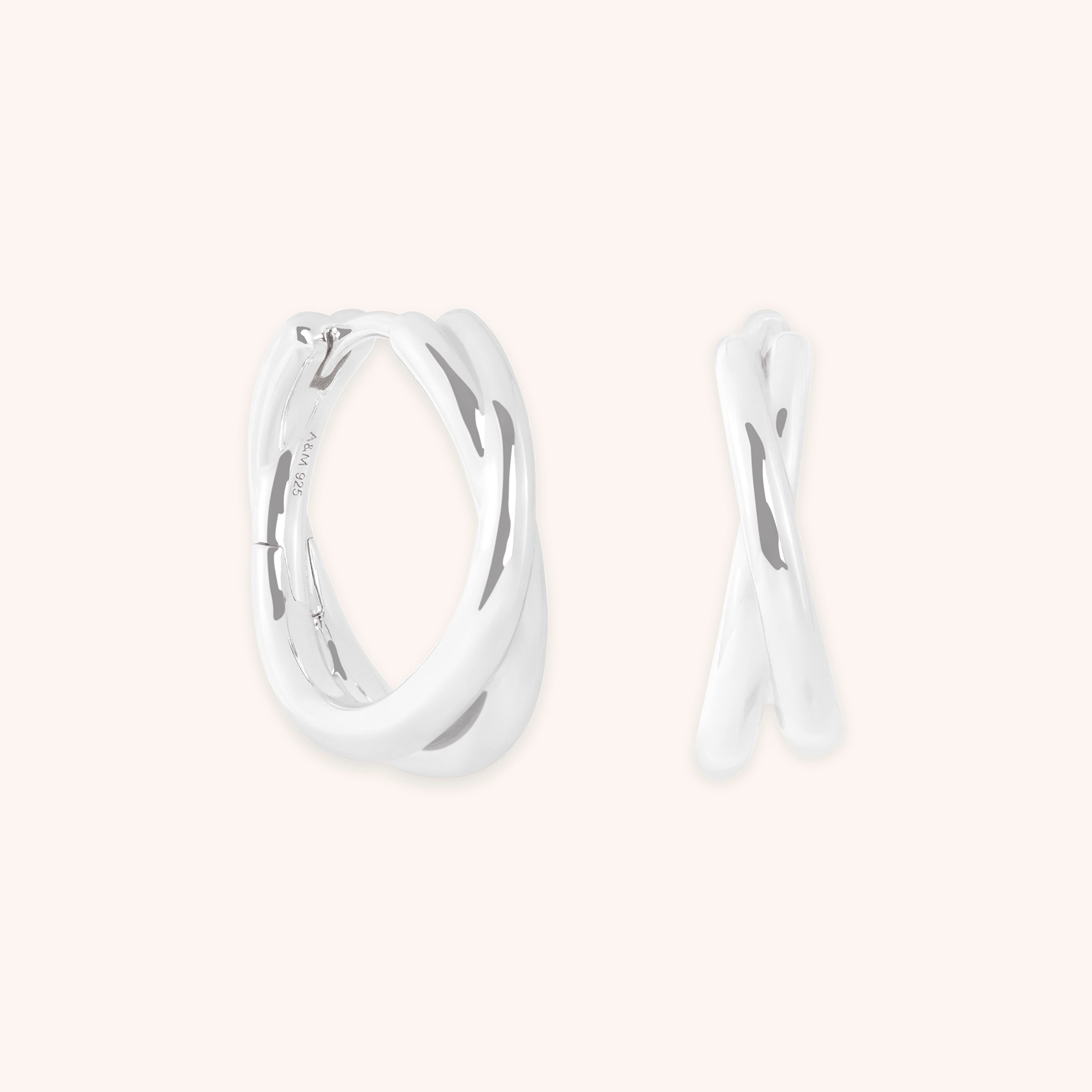 Crossover Illusion Hoops in Silver-Astrid & Miyu