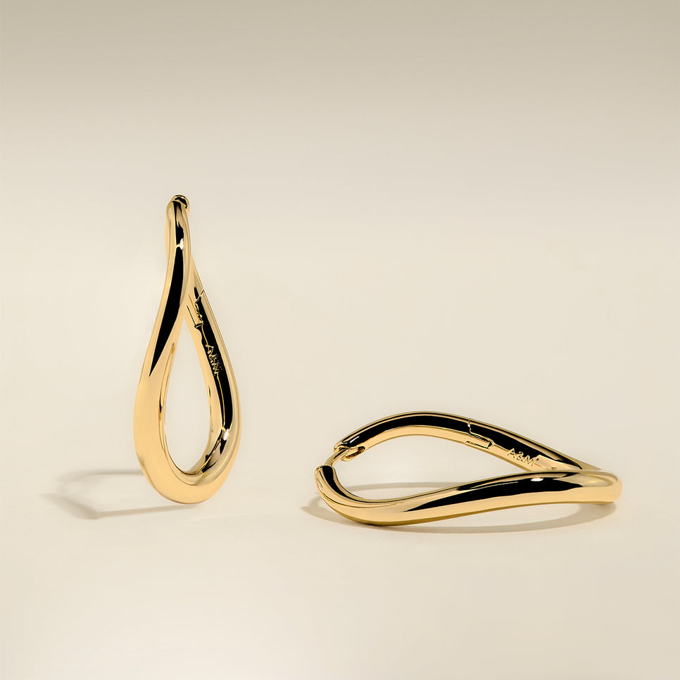 Wave Large Hoops in Gold-Astrid & Miyu