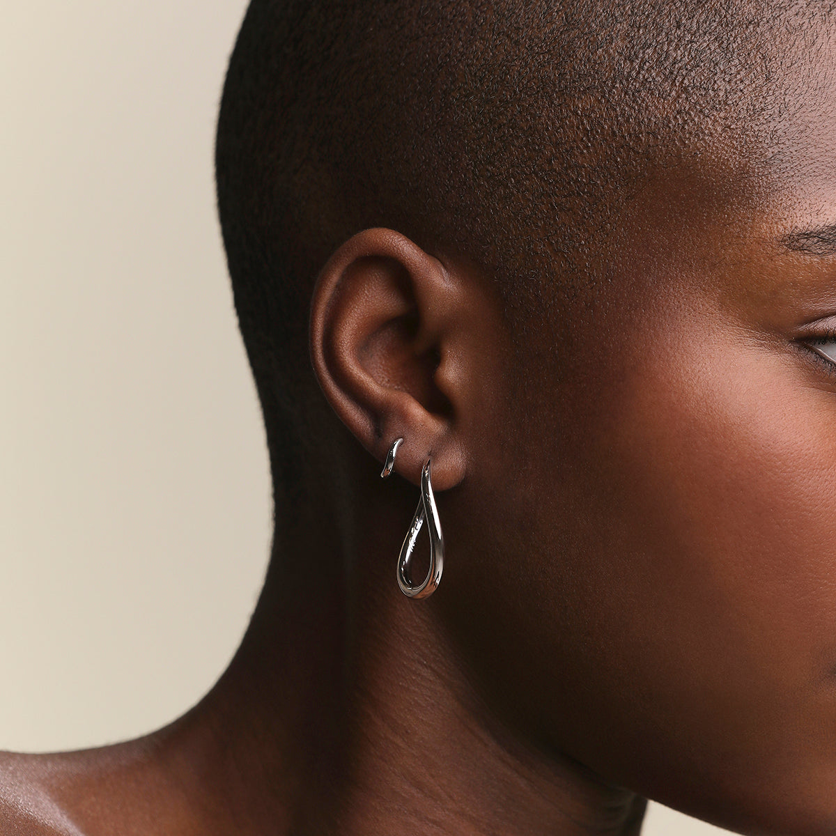 Wave Large Hoops in Silver
