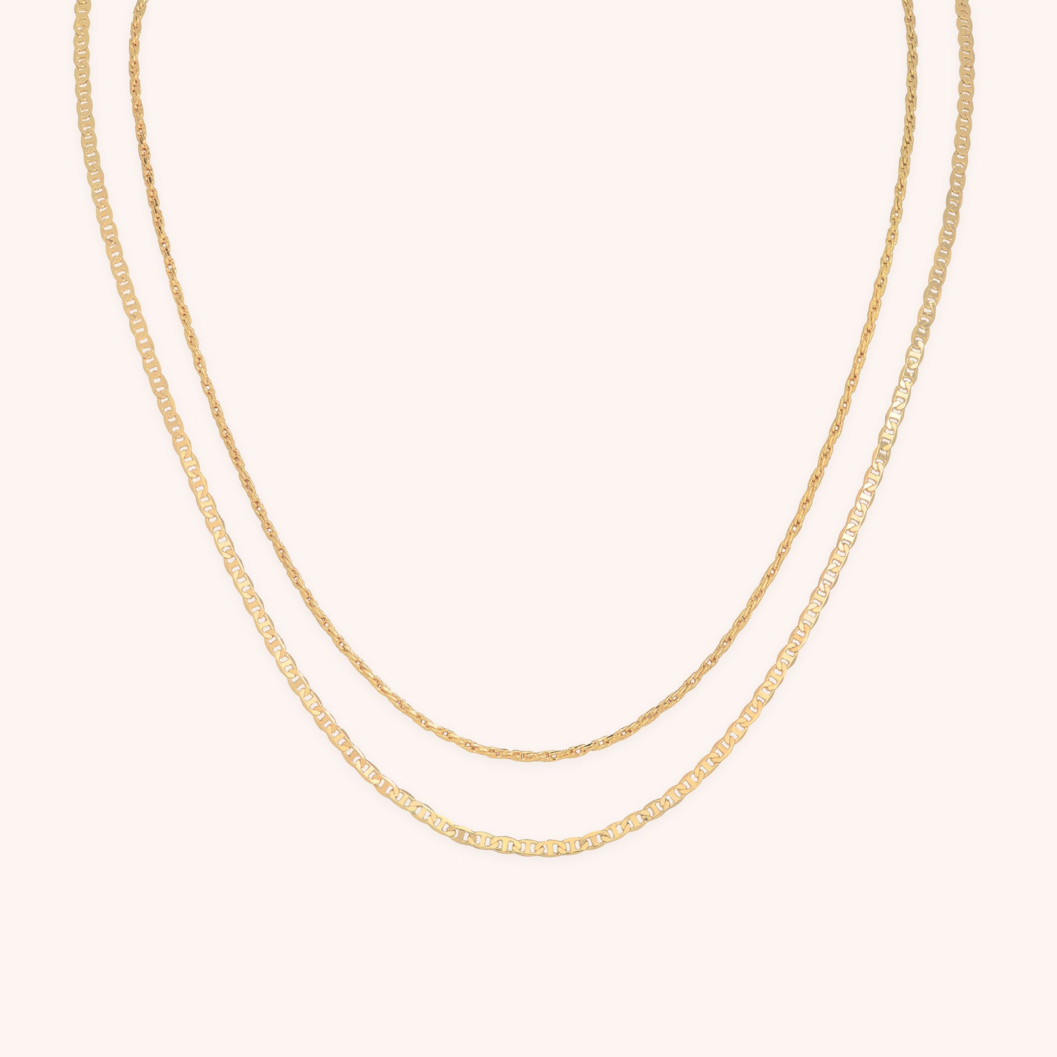 Illusion Double Chain Necklace in Gold-Astrid & Miyu