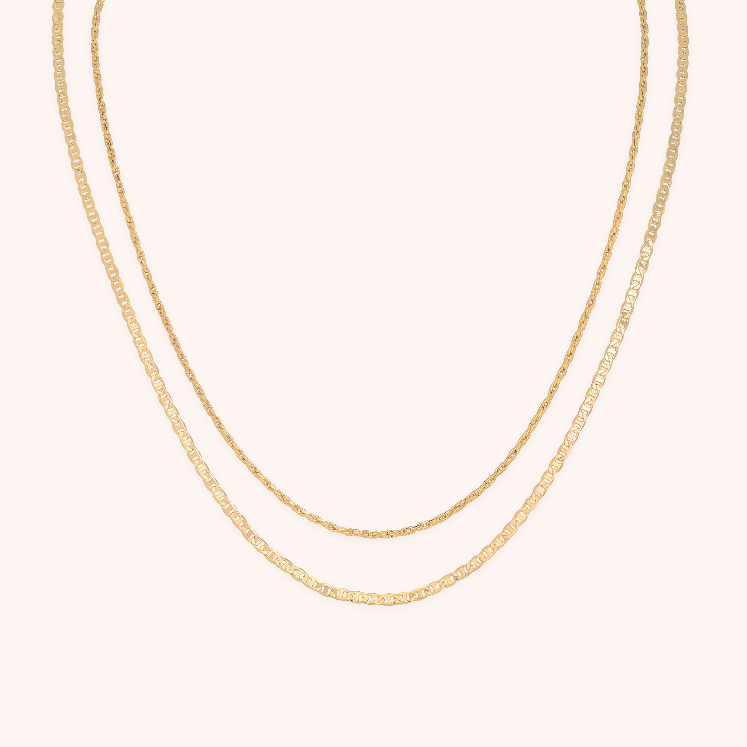 Illusion Double Chain Necklace in Gold-Astrid & Miyu