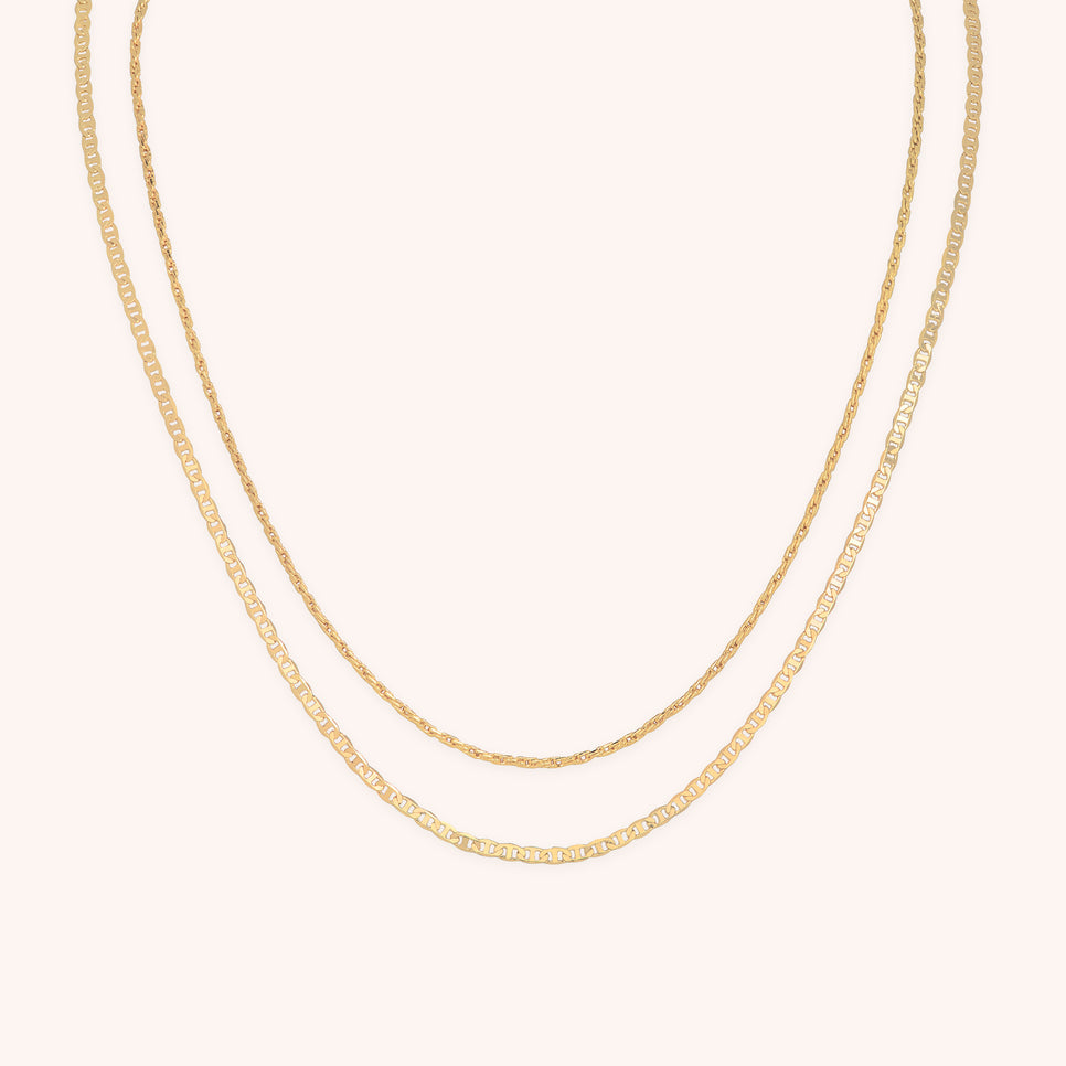 Illusion Double Chain Necklace in Gold-Astrid & Miyu