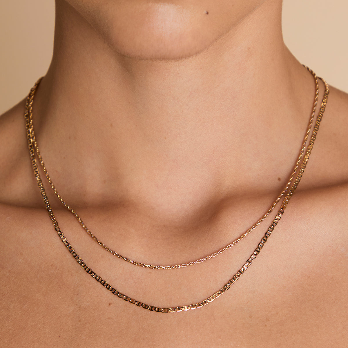 Illusion Double Chain Necklace in Gold-Astrid & Miyu