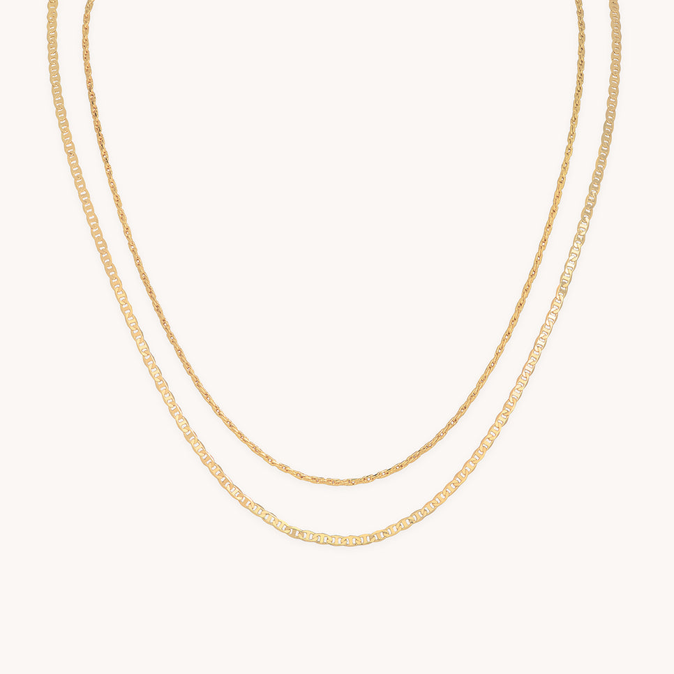 Illusion Double Chain Necklace in Gold