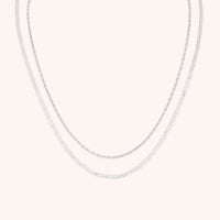 Illusion Double Chain Necklace in Silver-Astrid & Miyu