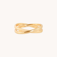 Crossover Illusion Band Ring in Gold-Astrid & Miyu