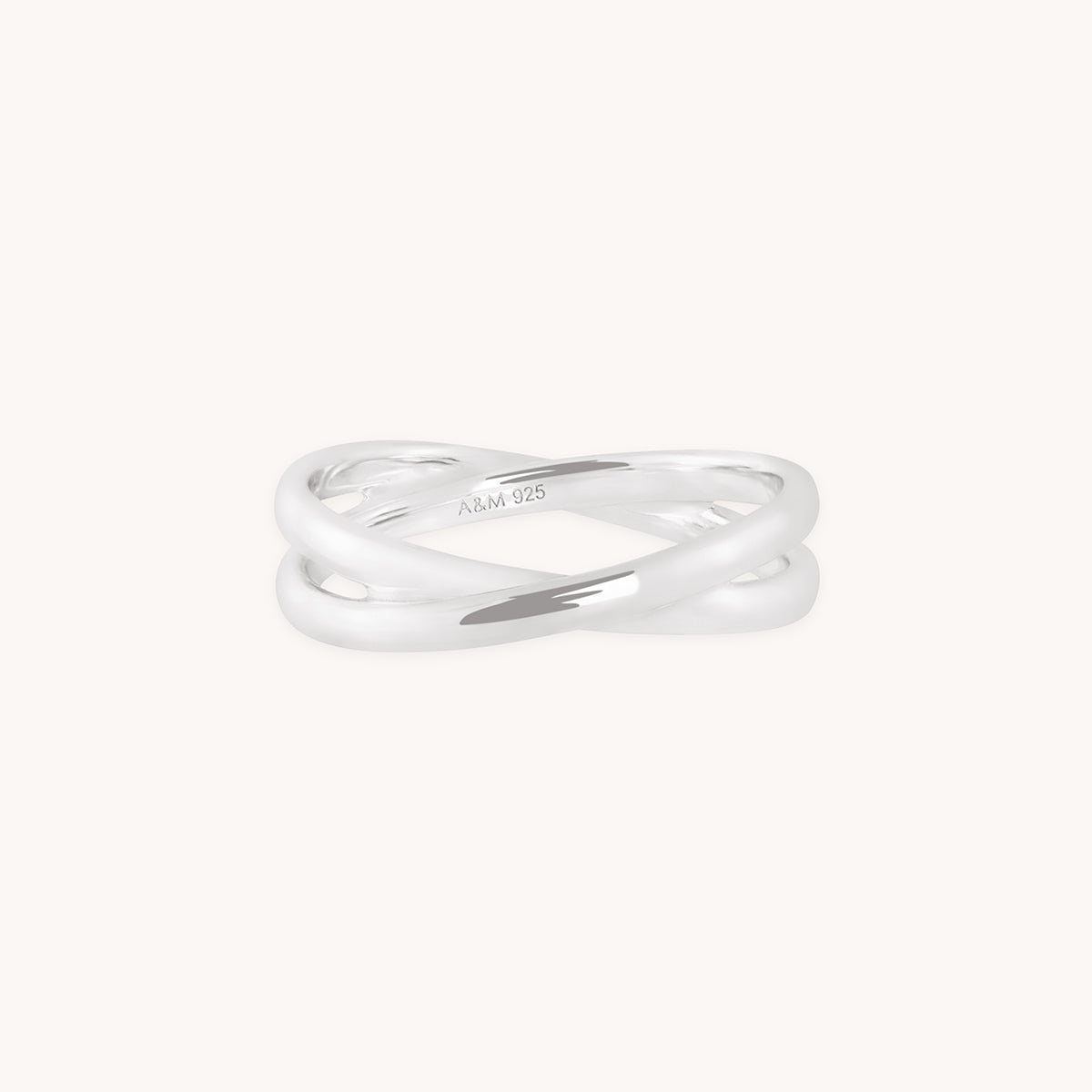 Crossover Illusion Band Ring in Silver-Astrid & Miyu