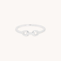 Diamond Hardware Ring in Solid White Gold-Astrid & Miyu