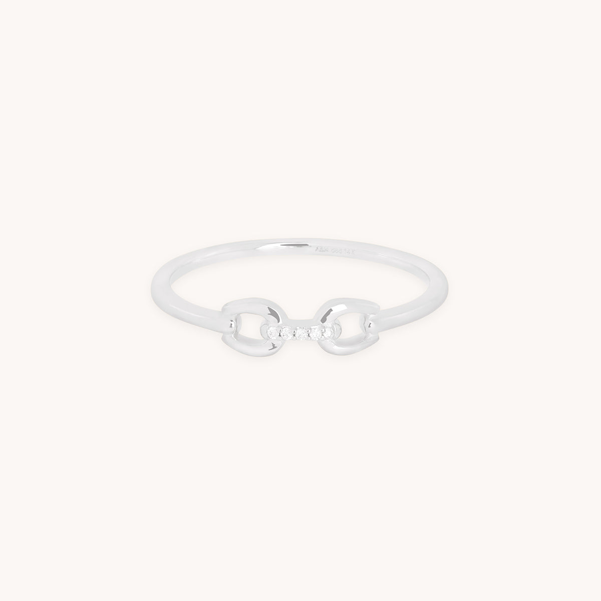 Diamond Hardware Ring in Solid White Gold-Astrid & Miyu